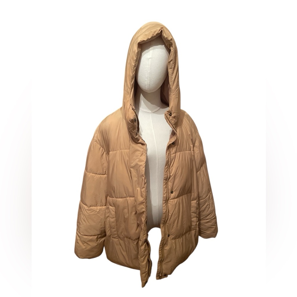 Old Navy Light Brown Hooded Puffer Jacket